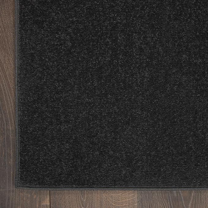 Nourison Home Essentials Solid Contemporary Black 7' X 10' Area Rug , 7' X 10'