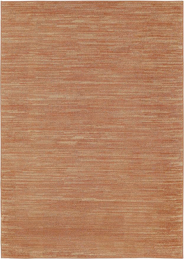 Nourison Home Essentials Indoor/Outdoor Rust 4' x 6' Area Rug, Easy Cleaning, Non Shedding, Bed Room, Living Room, Dining Room, Backyard, Deck, Patio (4x6)