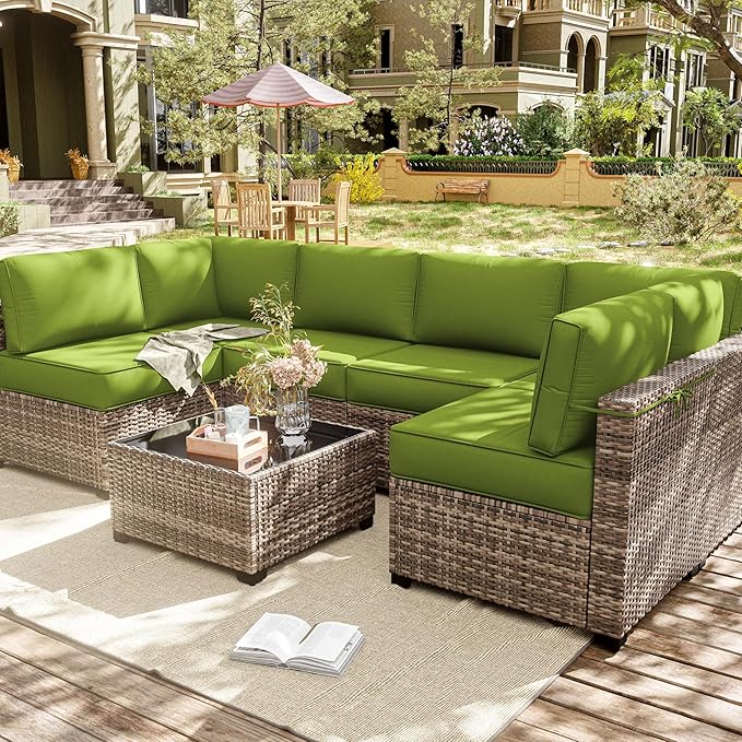 14 Pcs Outdoor Cushion Slipcovers Outdoor Patio Cushion Covers Replacement Waterproof with Zipper for Outdoor Furniture, Patio Sofa Couch 3 Sizes, Covers Only