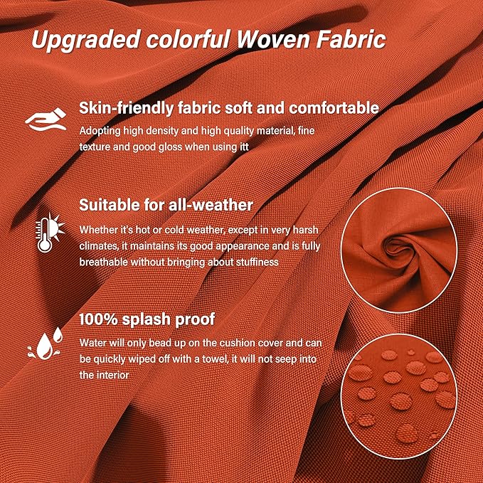 14 Pcs Outdoor Cushion Covers Patio Cushion Slipcovers Replacement Splash Proof with Zipper for Outdoor Furniture, Patio Sofa Couch 3 Sizes, Covers Only