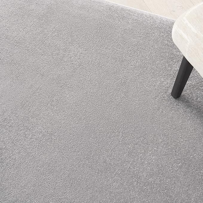 Nourison Home Essentials Solid Contemporary Silver Grey 4' X 6' Area Rug , 4' X 6'