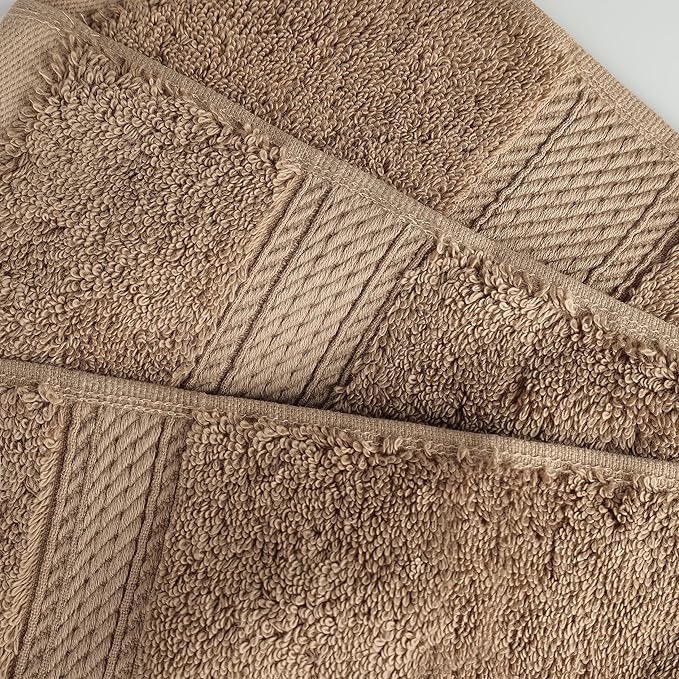 BNM Egyptian Cotton Heavyweight Towels, Ideal For Bathroom, Shower, Spa, 800 GSM Bath Towels, Highly-Absorbent, Luxury Bathroom Essentials, Soft Plush Home Basics, Bath Towel Set of 4, Latte Brown