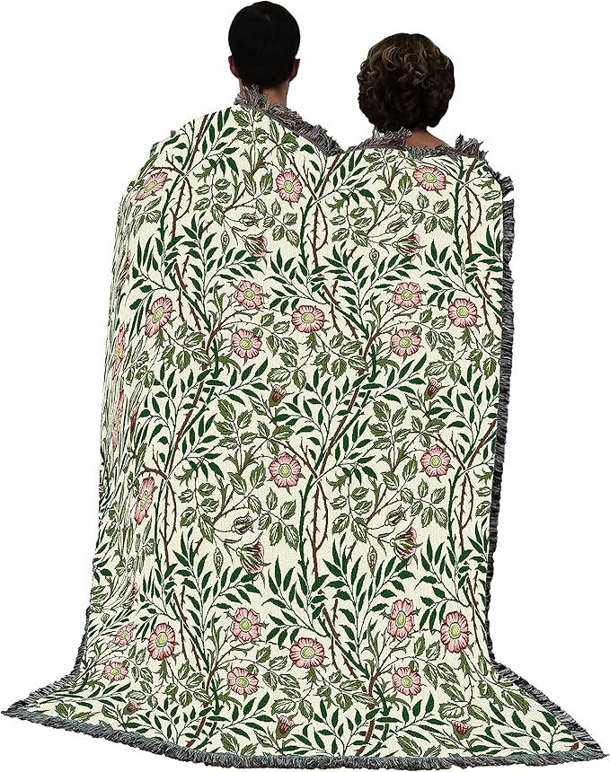 Pure Country Weavers William Morris Sweetbriar Blanket - Arts & Crafts - Gift Tapestry Throw Woven from Cotton - Made in The USA (72x54) Original