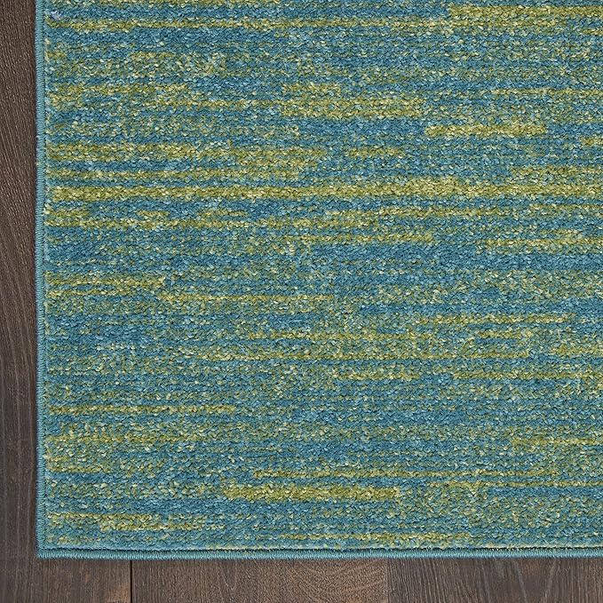 Nourison Home Essentials Solid Contemporary Blue Green 4' X 6' Area Rug , 4' X 6'