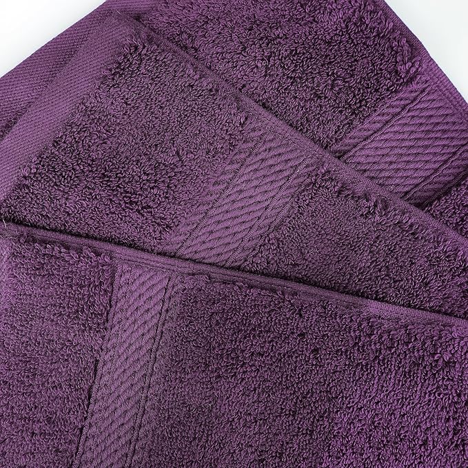 BNM Egyptian Cotton Heavyweight Towels, Ideal For Bathroom, Shower, Spa, 800 GSM Bath Towels, Highly-Absorbent, Luxury Bathroom Essentials, Ultra-Soft Plush Home Basics, Bath Towel Set of 4, Plum