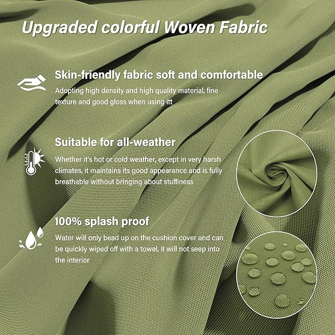 14 Pcs Outdoor Cushion Covers Patio Cushion Slipcovers Replacement Splash Proof with Zipper for Outdoor Furniture, Patio Sofa Couch 3 Sizes, Covers Only
