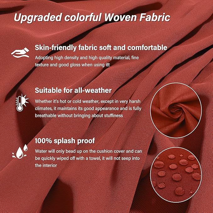 14 Pcs Outdoor Cushion Covers Patio Cushion Slipcovers Replacement Splash Proof with Zipper for Outdoor Furniture, Patio Sofa Couch 3 Sizes, Covers Only