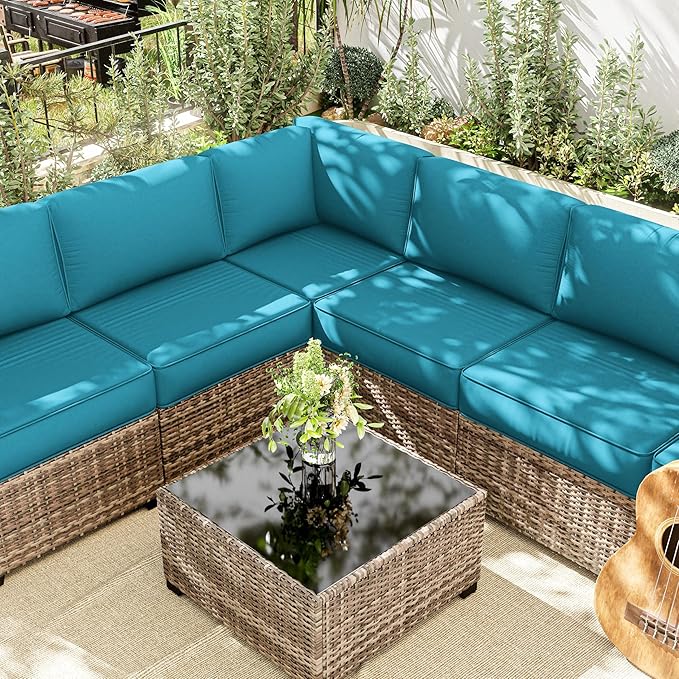 14 Pcs Outdoor Cushion Slipcovers Patio Cushion Covers Replacement Waterproof with Zipper for Outdoor Furniture, Patio Sofa Couch 3 Sizes, Covers Only