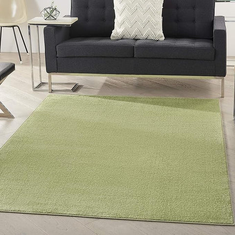 Nourison Home Essentials Indoor/Outdoor Green 6' x 9' Area Rug, Easy Cleaning, Non Shedding, Bed Room, Living Room, Dining Room, Backyard, Deck, Patio (6x9)