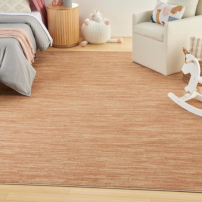 Nourison Home Essentials Indoor/Outdoor Rust 7' x 10' Area Rug, Easy Cleaning, Non Shedding, Bed Room, Living Room, Dining Room, Backyard, Deck, Patio (7x10)