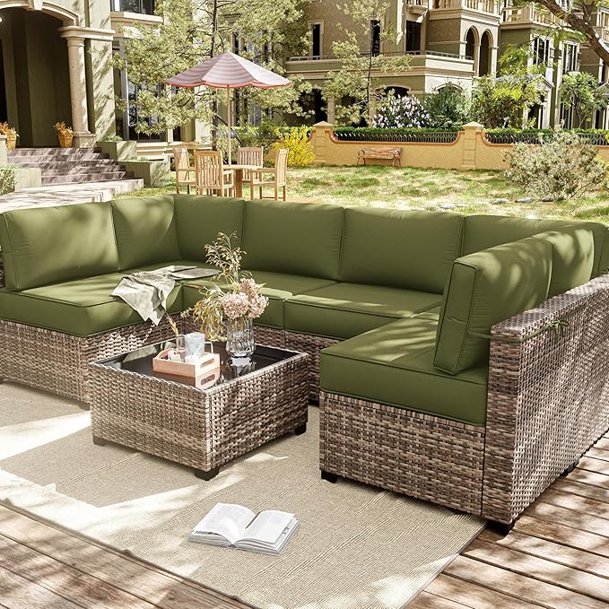 14 Pcs Outdoor Cushion Slipcovers Outdoor Patio Cushion Covers Replacement Waterproof with Zipper for Outdoor Furniture, Patio Sofa Couch 3 Sizes, Covers Only