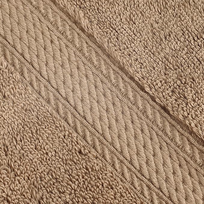 BNM Egyptian Cotton Heavyweight Towels, Ideal For Bathroom, Shower, Spa, 800 GSM Bath Towels, Highly-Absorbent, Luxury Bathroom Essentials, Soft Plush Home Basics, Bath Towel Set of 4, Latte Brown