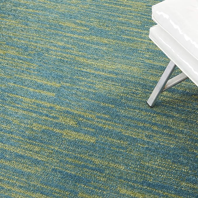 Nourison Home Essentials Solid Contemporary Blue Green 4' X 6' Area Rug , 4' X 6'