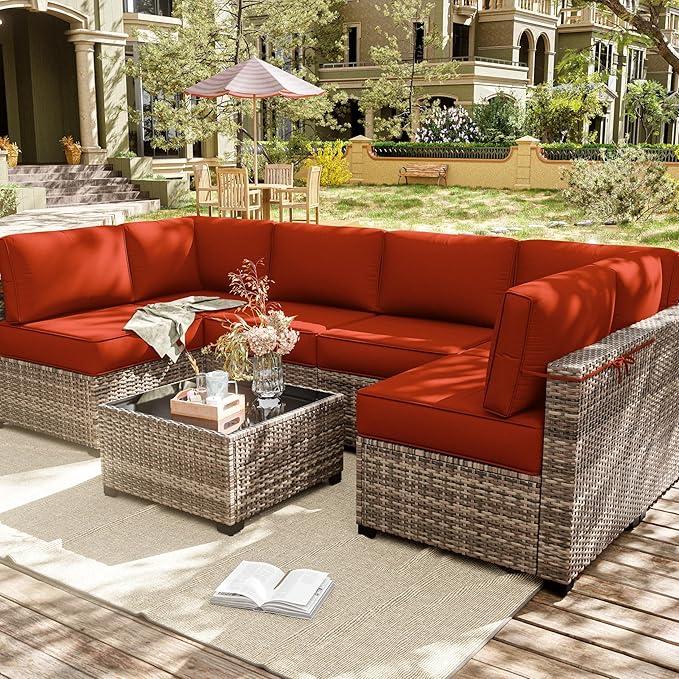14 Pcs Outdoor Cushion Slipcovers Outdoor Patio Cushion Covers Replacement Waterproof with Zipper for Outdoor Furniture, Patio Sofa Couch 3 Sizes, Covers Only