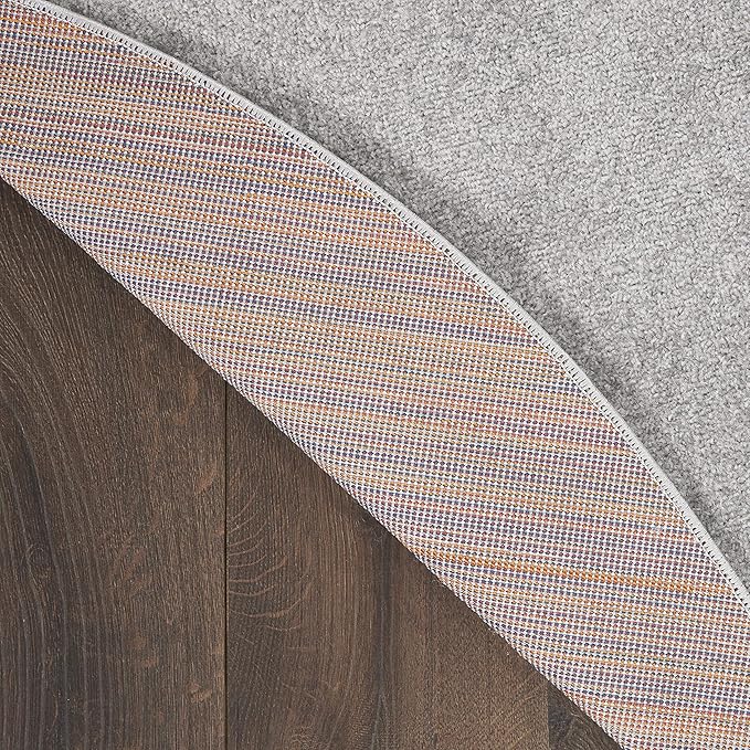 Nourison Home Essentials Indoor/Outdoor Silver Grey 6' x 9' Oval Area Rug, Easy Cleaning, Non Shedding, Bed Room, Living Room, Dining Room, Backyard, Deck, Patio (6x9 Oval)