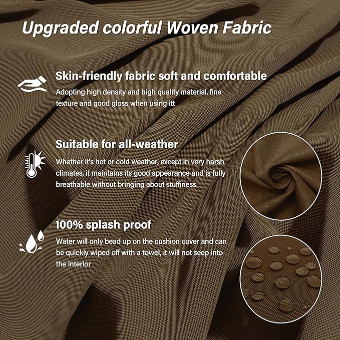 14 Pcs Outdoor Cushion Covers Patio Cushion Slipcovers Replacement Splash Proof with Zipper for Outdoor Furniture, Patio Sofa Couch 3 Sizes, Covers Only