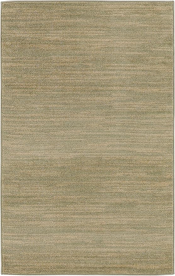 Nourison Home Essentials Indoor/Outdoor Green Gold 3' x 5' Area Rug, Easy Cleaning, Non Shedding, Bed Room, Living Room, Dining Room, Backyard, Deck, Patio (3x5)