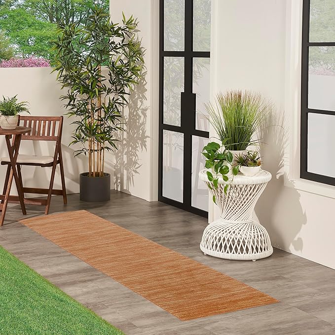 Nourison Home Essentials 6' Runner Rust Fabric Area Rug