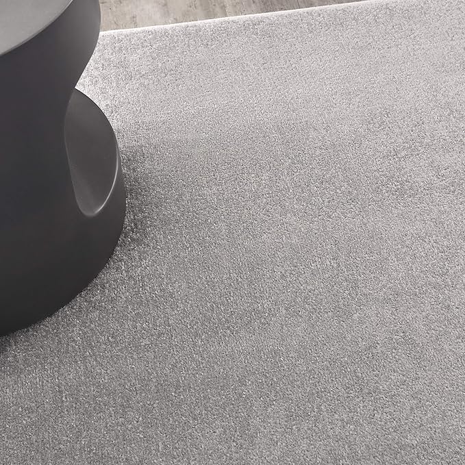Nourison Home Essentials Solid Contemporary Silver Grey 7' Square Area Rug , 7' X Square