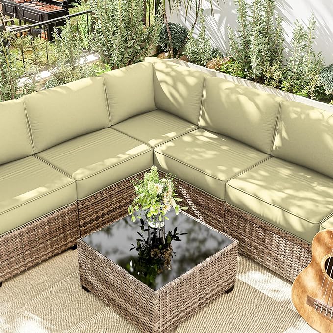 14 Pcs Outdoor Cushion Slipcovers Outdoor Patio Cushion Covers Replacement Waterproof with Zipper for Outdoor Furniture, Patio Sofa Couch 3 Sizes, Covers Only