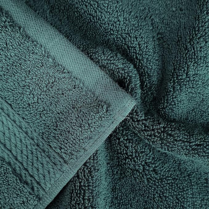 BNM Egyptian Cotton Heavyweight Towels, Ideal For Bathroom, Shower, Spa, 800 GSM Bath Towels, Highly-Absorbent, Luxury Bathroom Essentials, Ultra-Soft Plush Home Basics, Bath Towel Set of 4, Teal