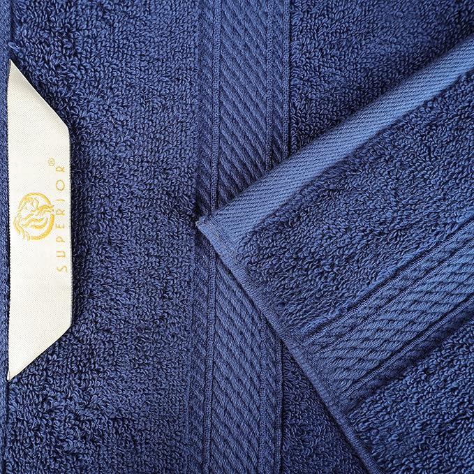 BLUENILEMILLS Premium Towel Collection, Egyptian Cotton Towels for Shower and Bathroom 2-Piece Bath Sheet Set, 34" x 68", Navy Blue by Blue Nile Mills