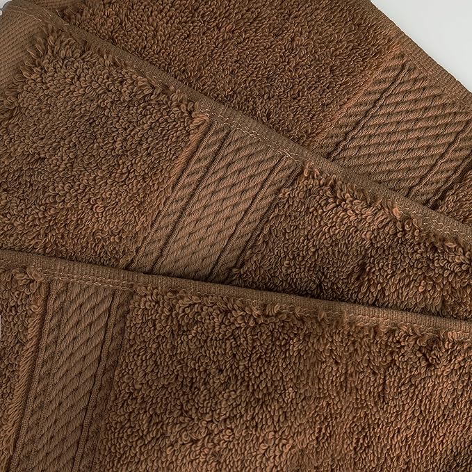 BNM Egyptian Cotton Heavyweight Towels, Ideal For Shower, Spa, 800 GSM Bath Towels, Highly-Absorbent, Luxury Bathroom Decor, Ultra-Soft Plush Home Basics, Bath Towel Set of 4, Chocolate Dark Brown