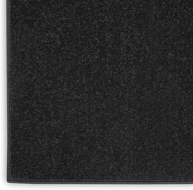 Nourison Home Essentials Solid Contemporary Black 7' X 10' Area Rug , 7' X 10'