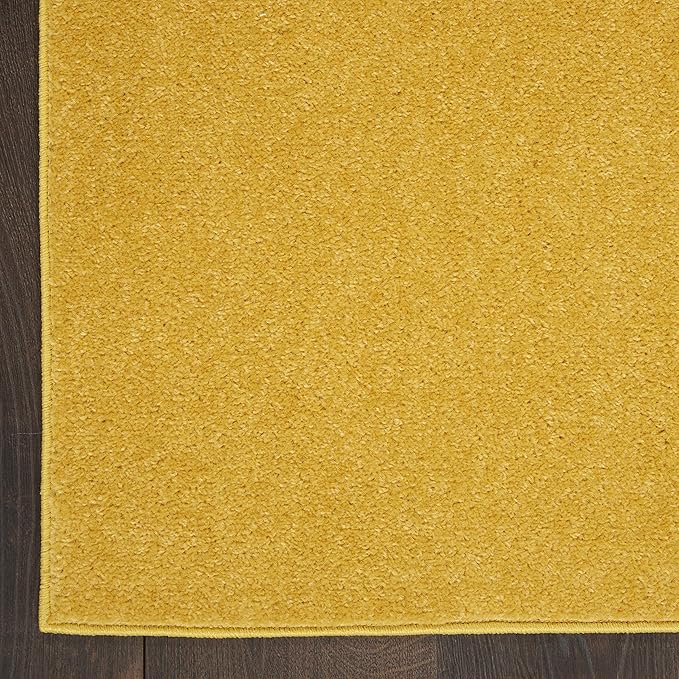 Nourison Essentials Indoor/Outdoor Yellow 10' x 14' Area Rug, Easy Cleaning, Non Shedding, Bed Room, Living Room, Dining Room, Backyard, Deck, Patio (10x14)