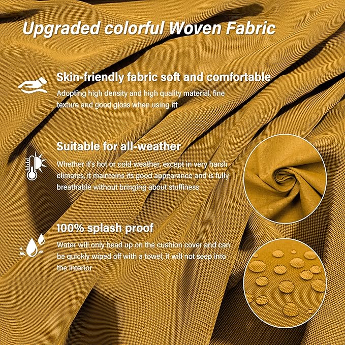 14 Pcs Outdoor Cushion Covers Patio Cushion Slipcovers Replacement Splash Proof with Zipper for Outdoor Furniture, Patio Sofa Couch 3 Sizes, Covers Only