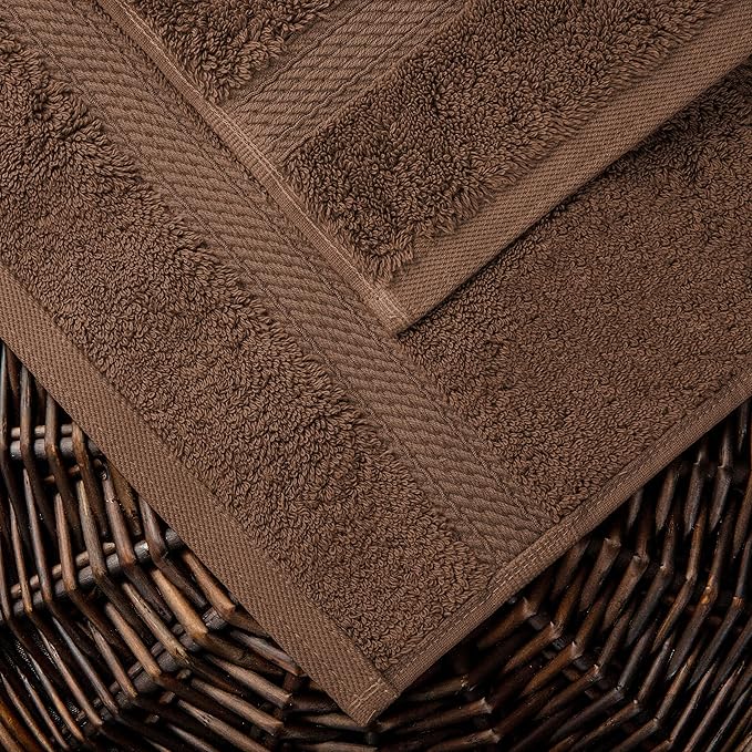 BLUENILEMILLS Premium Towel Collection, Egyptian Cotton Towels for Shower and Bathroom Assorted 2-Piece Towel Set, 30" x 55", Chocolate by Blue Nile Mills