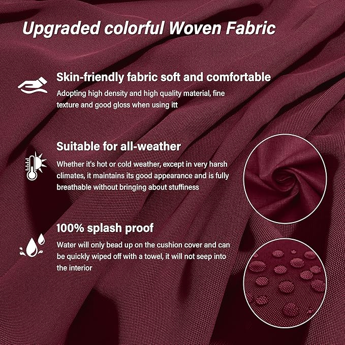 14 Pcs Outdoor Cushion Covers Patio Cushion Slipcovers Replacement Splash Proof with Zipper for Outdoor Furniture, Patio Sofa Couch 3 Sizes, Covers Only