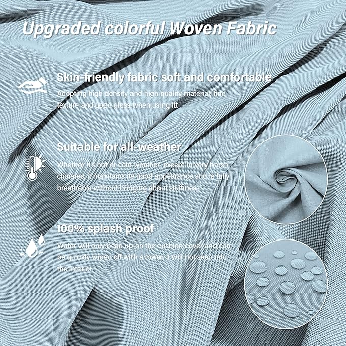 14 Pcs Outdoor Cushion Covers Patio Cushion Slipcovers Replacement Splash Proof with Zipper for Outdoor Furniture, Patio Sofa Couch 3 Sizes, Covers Only