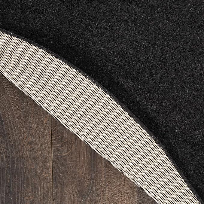Nourison Home Essentials 8' x Round Black Fabric Outdoor Area Rug (8' Round)