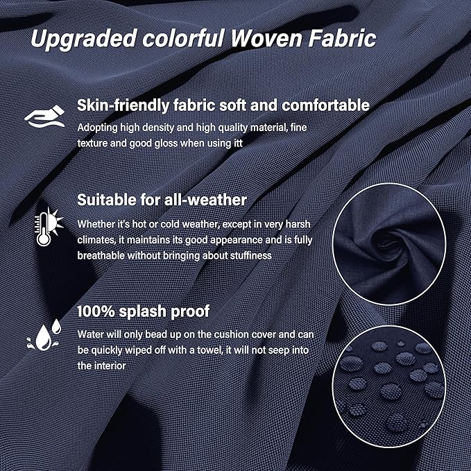 14 Pcs Outdoor Cushion Covers Patio Cushion Slipcovers Replacement Splash Proof with Zipper for Outdoor Furniture, Patio Sofa Couch 3 Sizes, Covers Only
