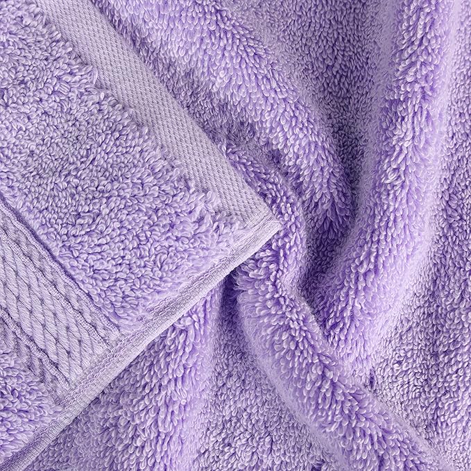 BNM Egyptian Cotton Heavyweight Towels, Ideal For Bathroom, Shower, Spa, Hotel, 800 GSM, Face/ Washcloths, Hand Towels, Bath Towels, Highly-Absorbent, Luxury Home Basics, 9 Piece Towel Set, Purple