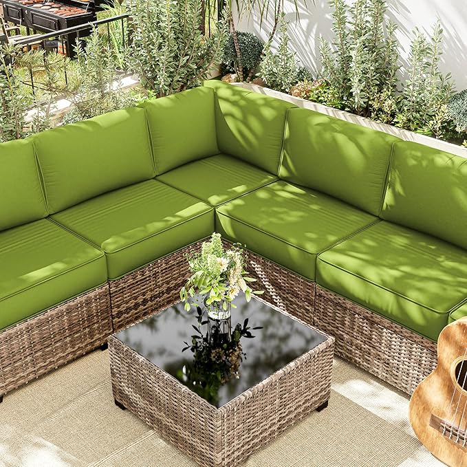 14 Pcs Outdoor Cushion Slipcovers Outdoor Patio Cushion Covers Replacement Waterproof with Zipper for Outdoor Furniture, Patio Sofa Couch 3 Sizes, Covers Only