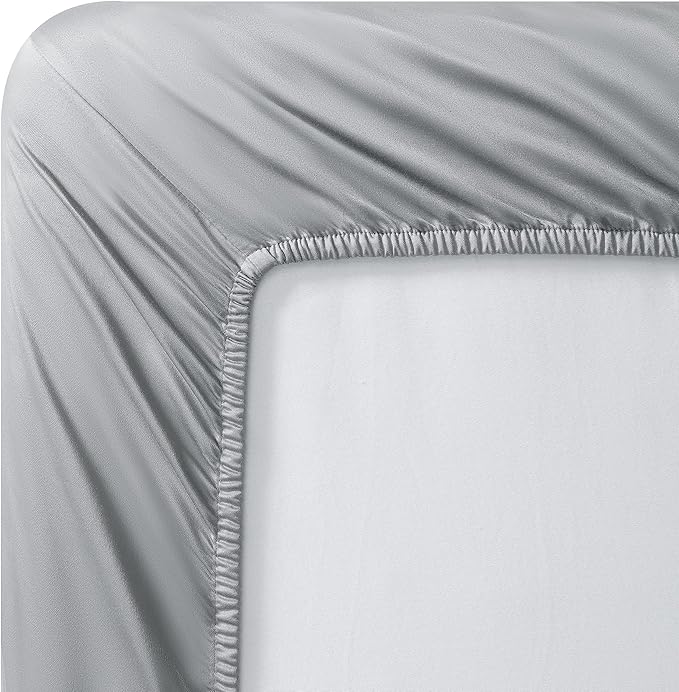 Vera Wang - Queen Sheet Set, Luxury Sateen Cotton Bedding, 800 Thread Count, Soft & Smooth Room Essentials (Steel Grey, Queen)