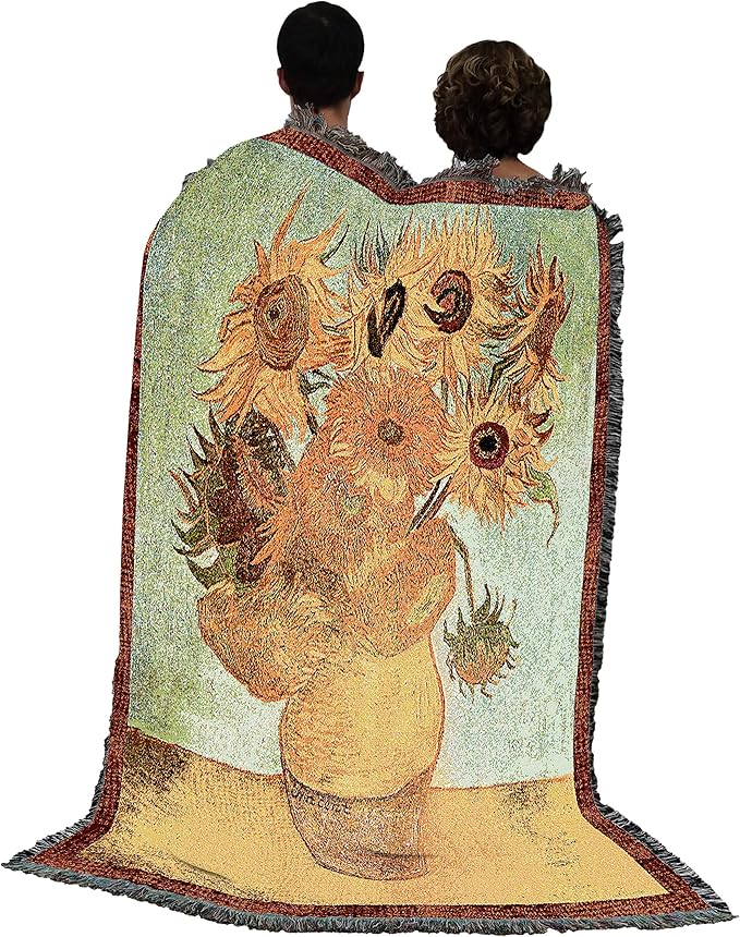Pure Country Weavers Vase with Twelve Sunflowers Blanket by Vincent Van Gogh - Fine Art Gift Tapestry Throw Woven from Cotton - Made in The USA (72x54)