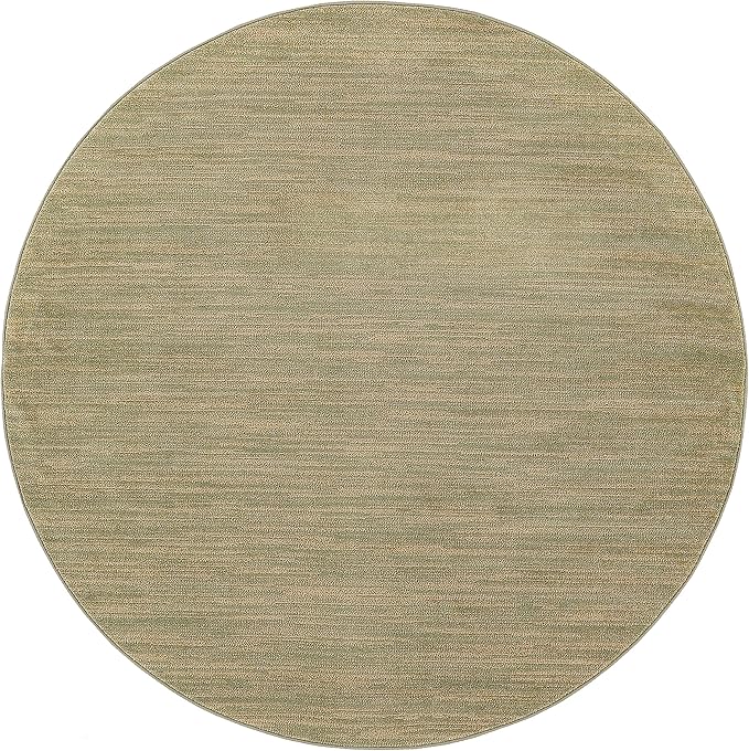 Nourison Home Essentials Indoor/Outdoor Green Gold 4' x Round Area Rug, Easy Cleaning, Non Shedding, Bed Room, Living Room, Dining Room, Backyard, Deck, Patio (4 Round)