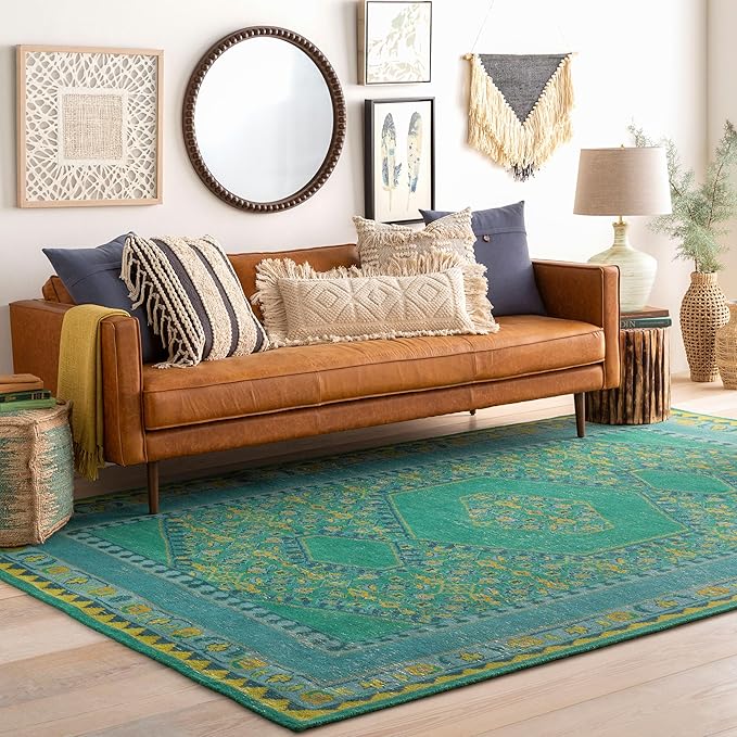 Mark&Day Wall Hanging, Thuringerberg Bohemian/Global Farmhouse Cream Tapestry Wall Hanging for Living Room, Bedroom, Office or Kitchen (22"H x 22"W)