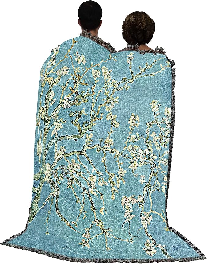 Pure Country Weavers Almond Blossoms Blanket by Vincent Van Gogh - Fine Art Gift Tapestry Throw Woven from Cotton - Made in The USA (72x54)