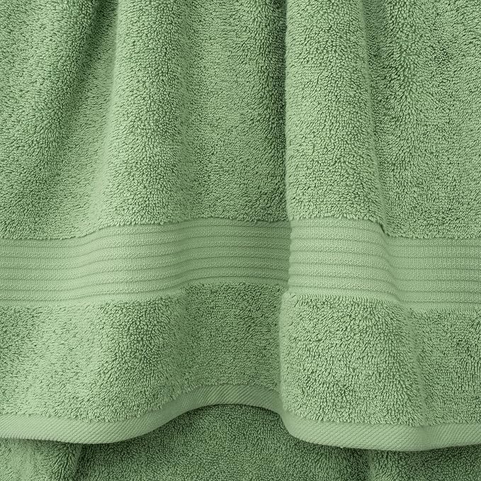 Cotton Paradise 4 Piece Turkish Bath Towels for Bathroom, 100% Cotton Extra Large Soft Plush Towels Bathroom Set, Sage Green