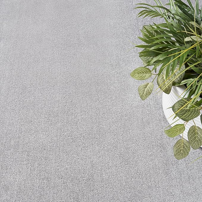 Nourison Home Essentials Indoor/Outdoor Silver Grey 6' x 9' Oval Area Rug, Easy Cleaning, Non Shedding, Bed Room, Living Room, Dining Room, Backyard, Deck, Patio (6x9 Oval)
