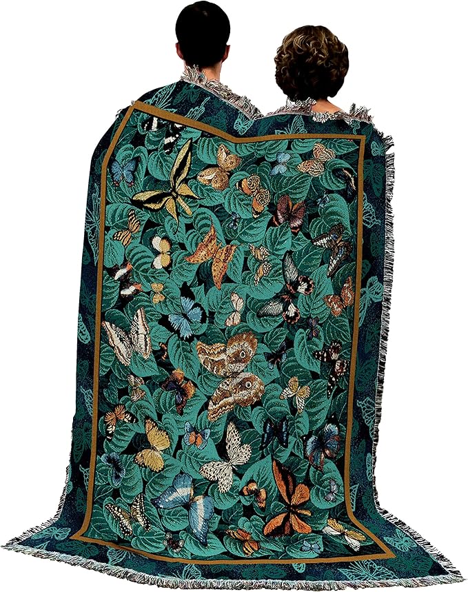 Pure Country Weavers Butterfly Dance Blanket by Elena Vladykina - Garden Floral Gift Tapestry Throw Woven from Cotton - Made in The USA (72x54)