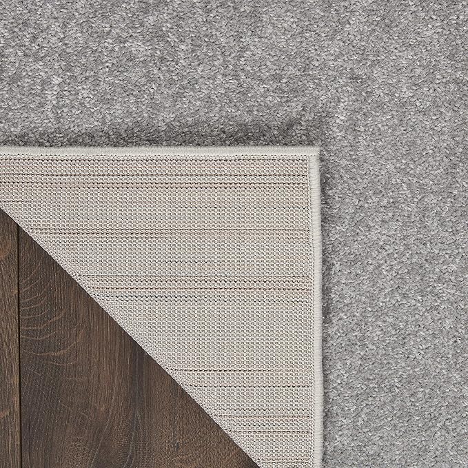 Nourison Home Essentials Solid Contemporary Silver Grey 4' X 6' Area Rug , 4' X 6'