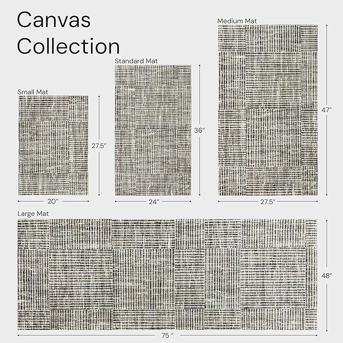 Canvas Taupe Washable Indoor Rug with Rubber Backing, Small Door Mat, Non-Slip Area Rug and Mat, Washable Entryway Rug, Pet Friendly, Gray and Cream, 20" x 27.5"