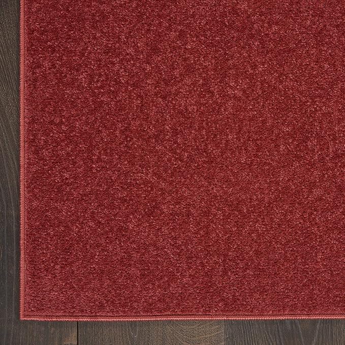 Nourison Essentials Indoor/Outdoor Brick Red 7' x 10' Area Rug, Easy Cleaning, Non Shedding, Bed Room, Living Room, Dining Room, Backyard, Deck, Patio (7x10)