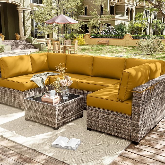 14 Pcs Outdoor Cushion Slipcovers Outdoor Patio Cushion Covers Replacement Waterproof with Zipper for Outdoor Furniture, Patio Sofa Couch 3 Sizes, Covers Only