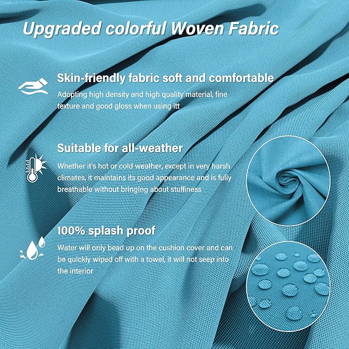 14 Pcs Outdoor Cushion Covers Patio Cushion Slipcovers Replacement Splash Proof with Zipper for Outdoor Furniture, Patio Sofa Couch 3 Sizes, Covers Only